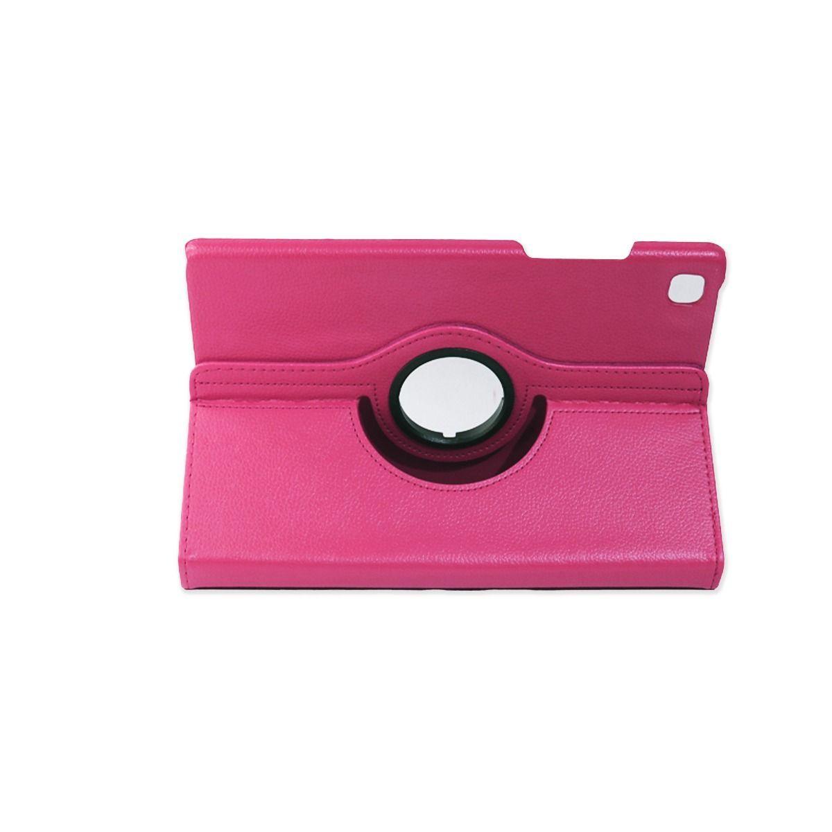 Funda Giratoria + Lamina Para Tablet Samsung Tab A7 T500 / T505 Fucsia-4