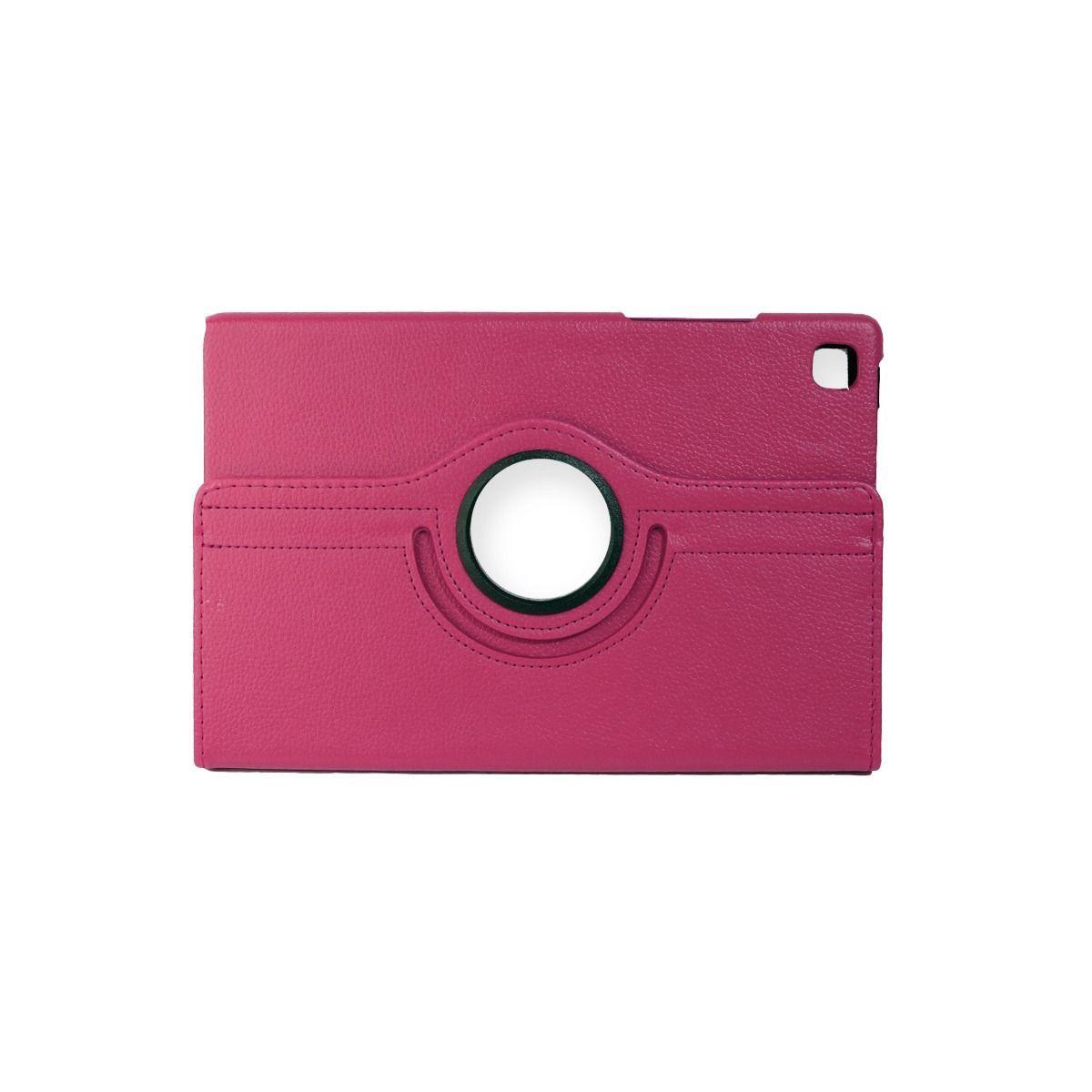 Funda Giratoria + Lamina Para Tablet Samsung Tab A7 T500 / T505 Fucsia-3