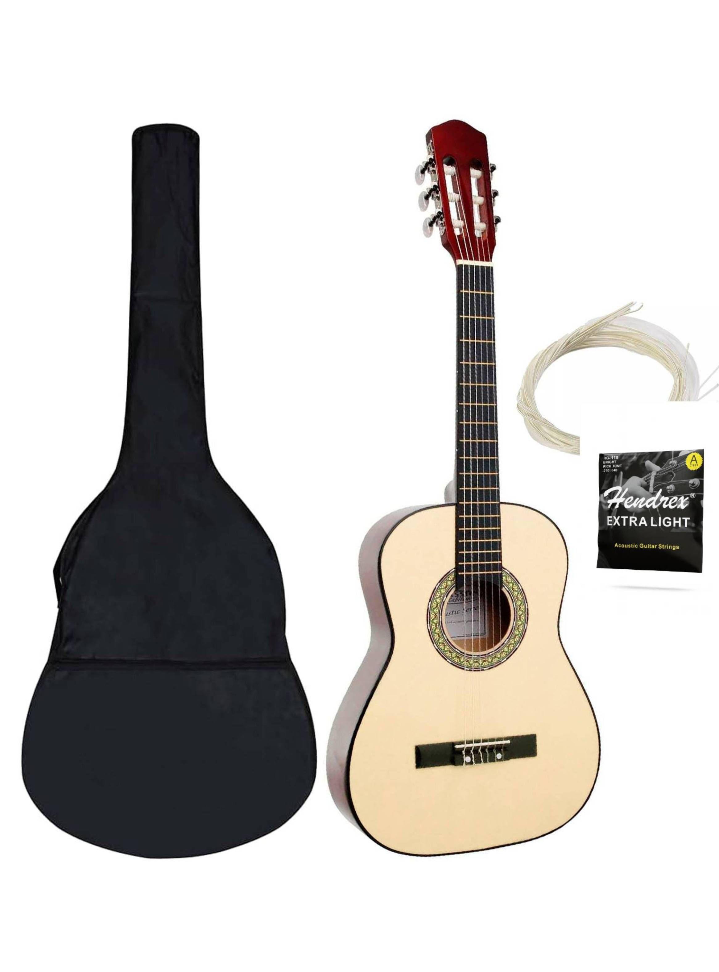 Guitarra Clasica Funda 36 Pulgadas Mediana Hendrix Natural-4