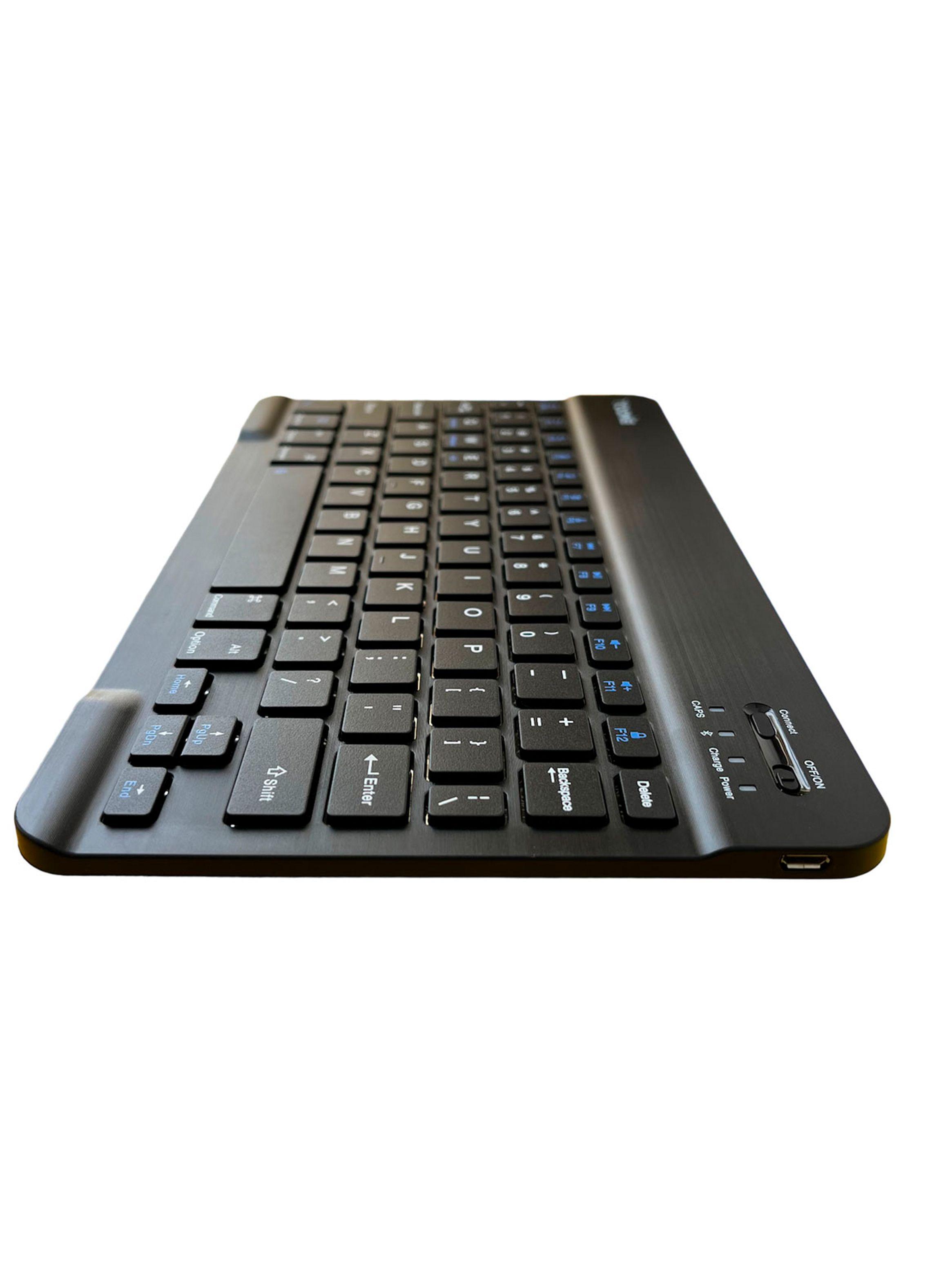 Teclado Inalámbrico Bluetooth Para iPad Tablet Mac Turquesa-3