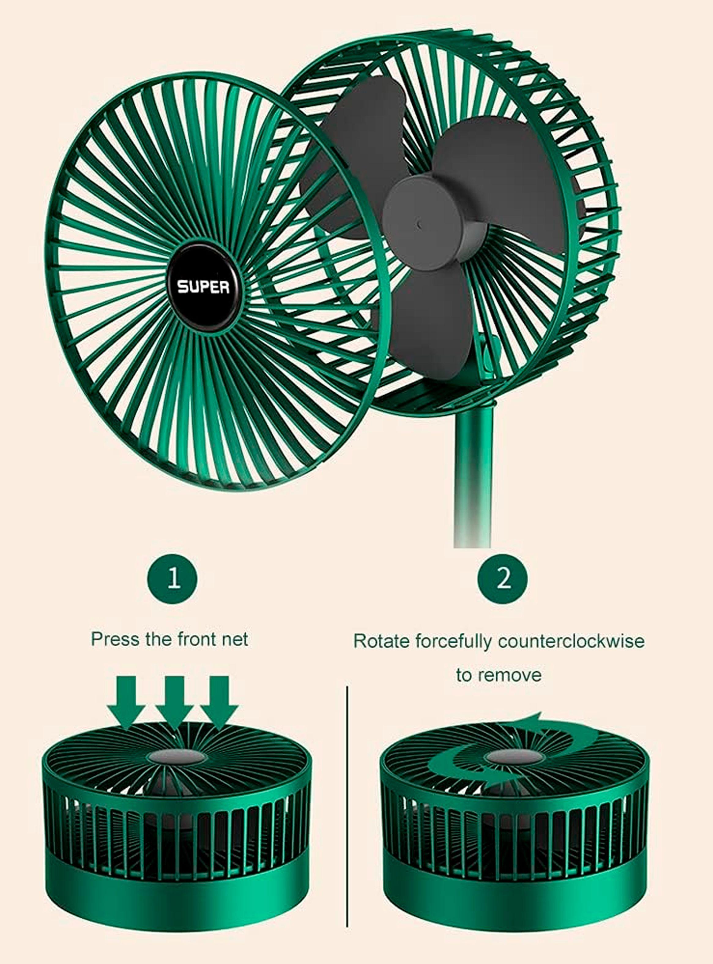 Mini Ventilador Portatil Con Cable USB Tecnolab TL667 Verde-3