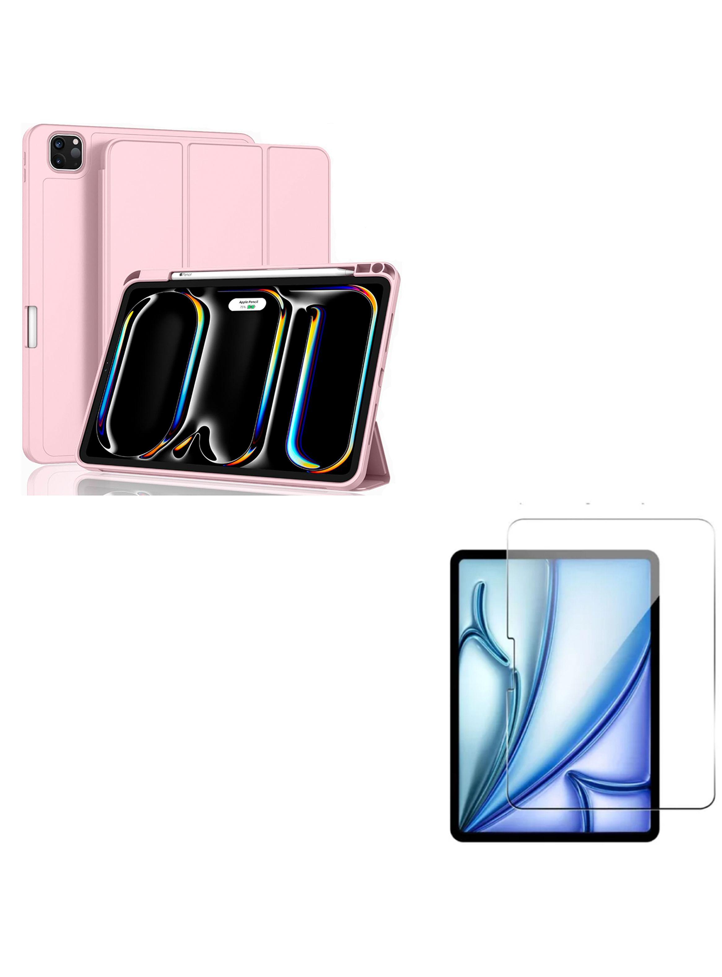 Funda Lamina Smart Cover Para iPad Pro 13 M4 2024 Rosada-0