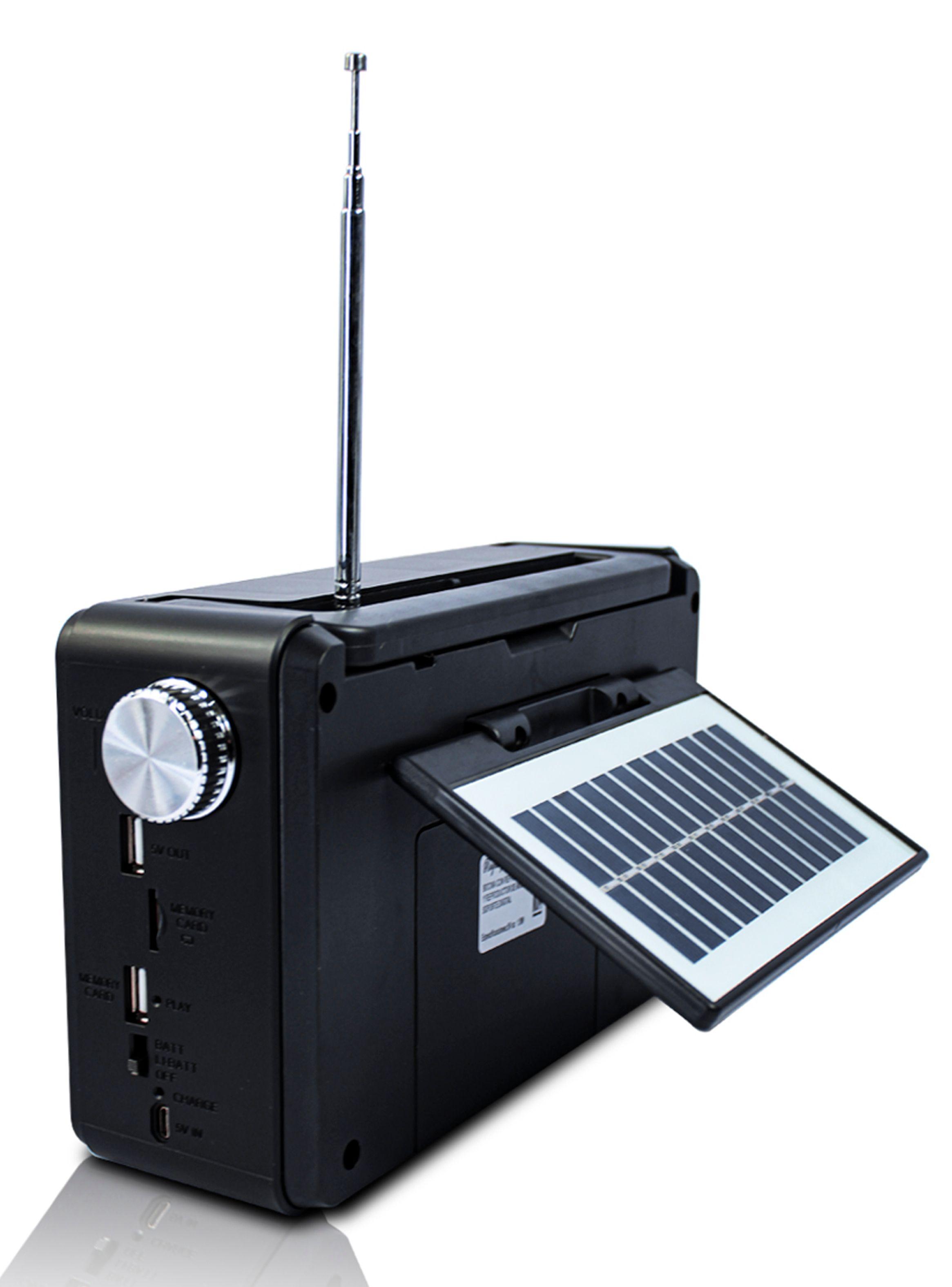 Radio Portatil Bluetooth Linterna Carga Solar Tecnolab TL637-1
