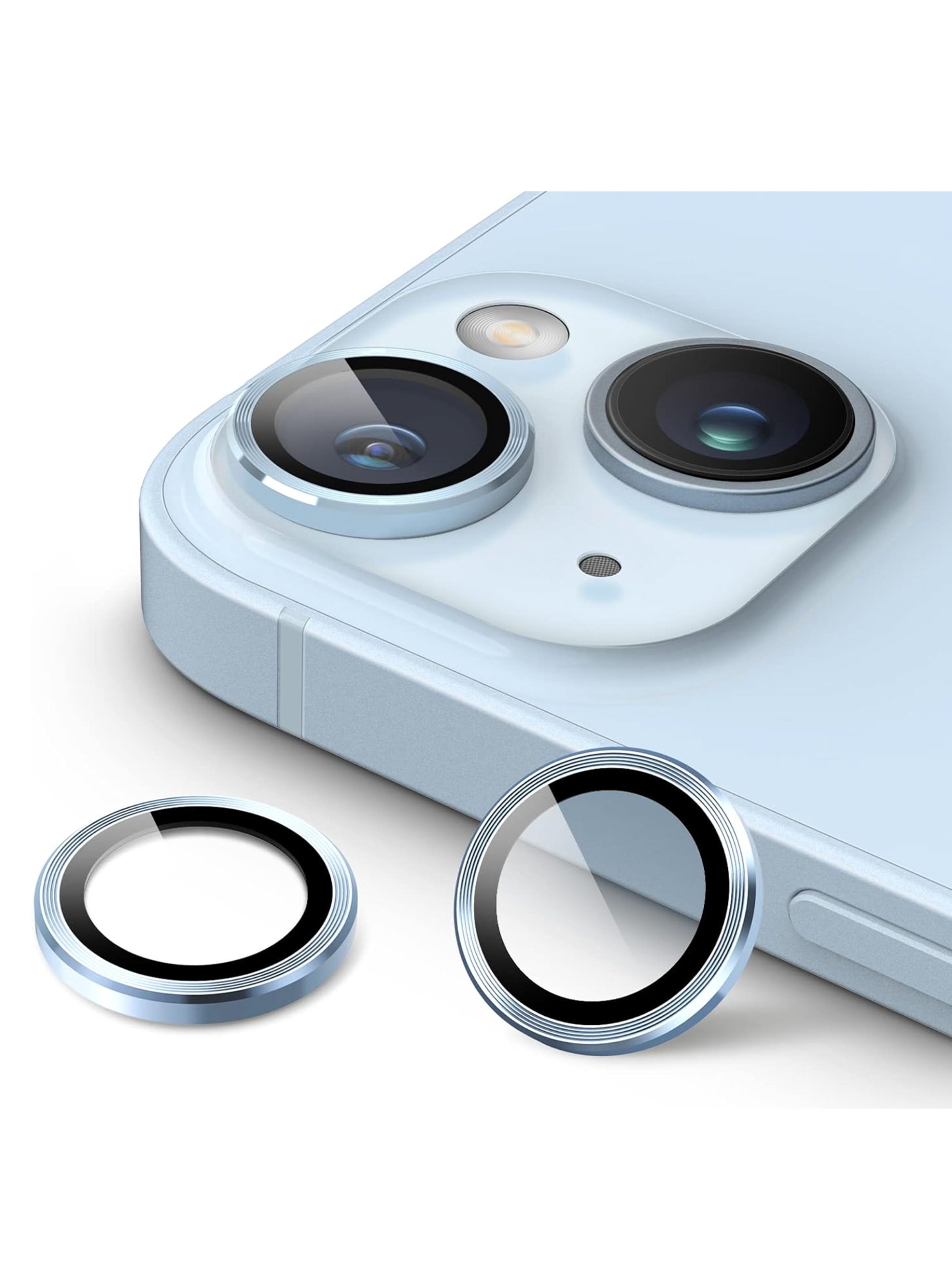 Protector de Lentes de Camara Para iPhone 14 / 14 Plus Metalizada Azul-0