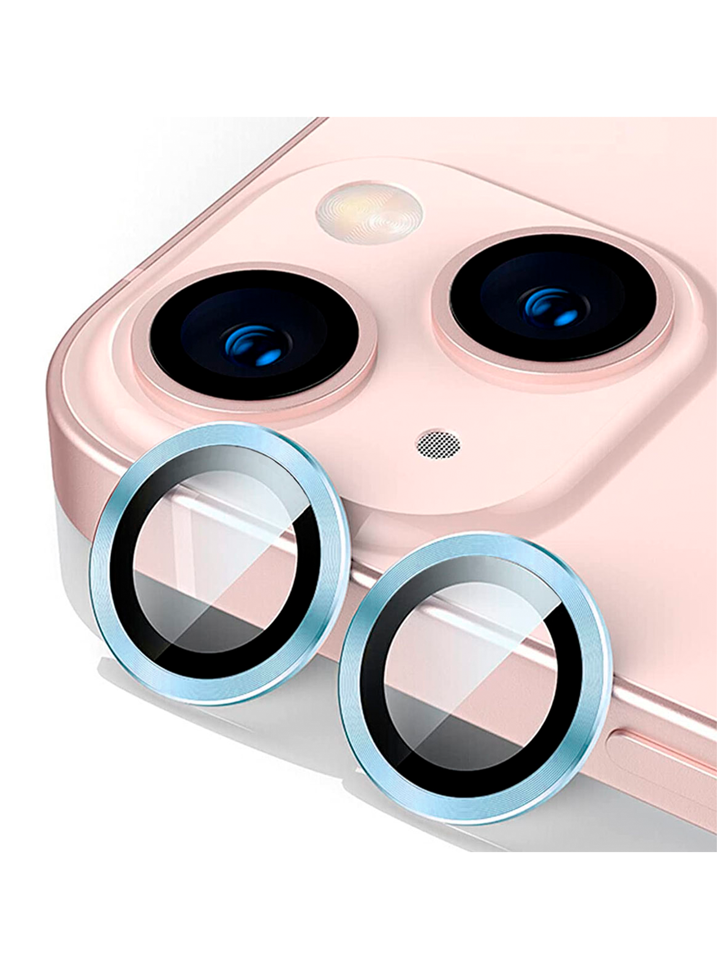 Protector de Lentes de Camara Para iPhone 14 / 14 Plus Metalizada Azul-3