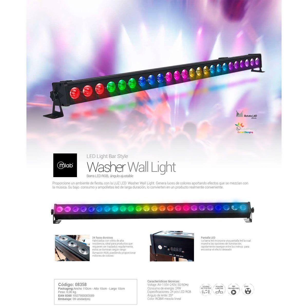 Barra De Luz RGB Fiesta WasherWall Light 8358-4