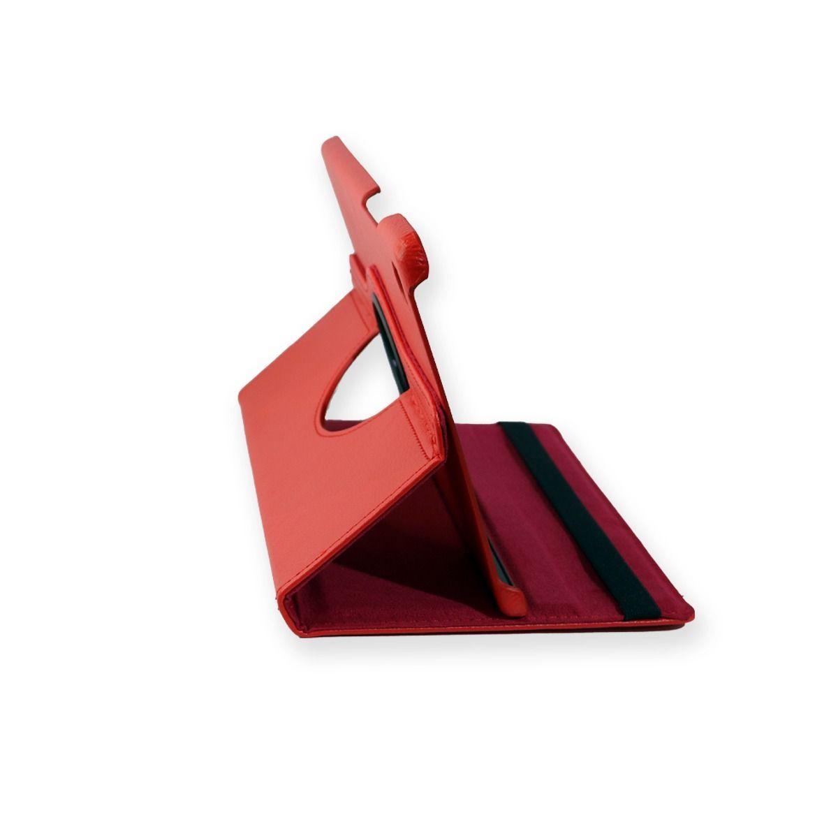 Funda Giratoria Para Tablet Samsung Tab A8 T290 / T295 Rojo-3