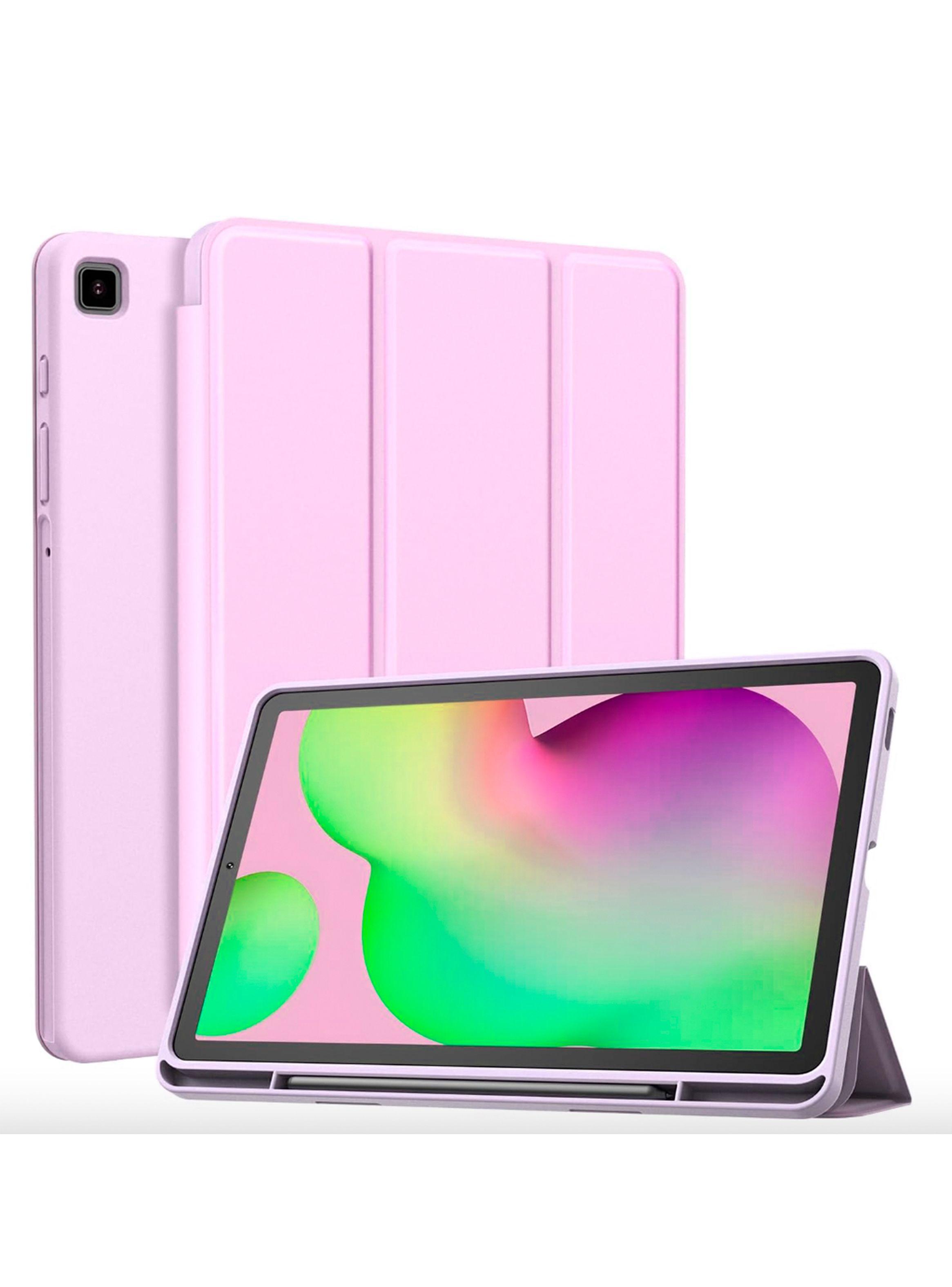 Funda Smart Cover Para Samsung S6 Lite Con Ranura Rosado-0
