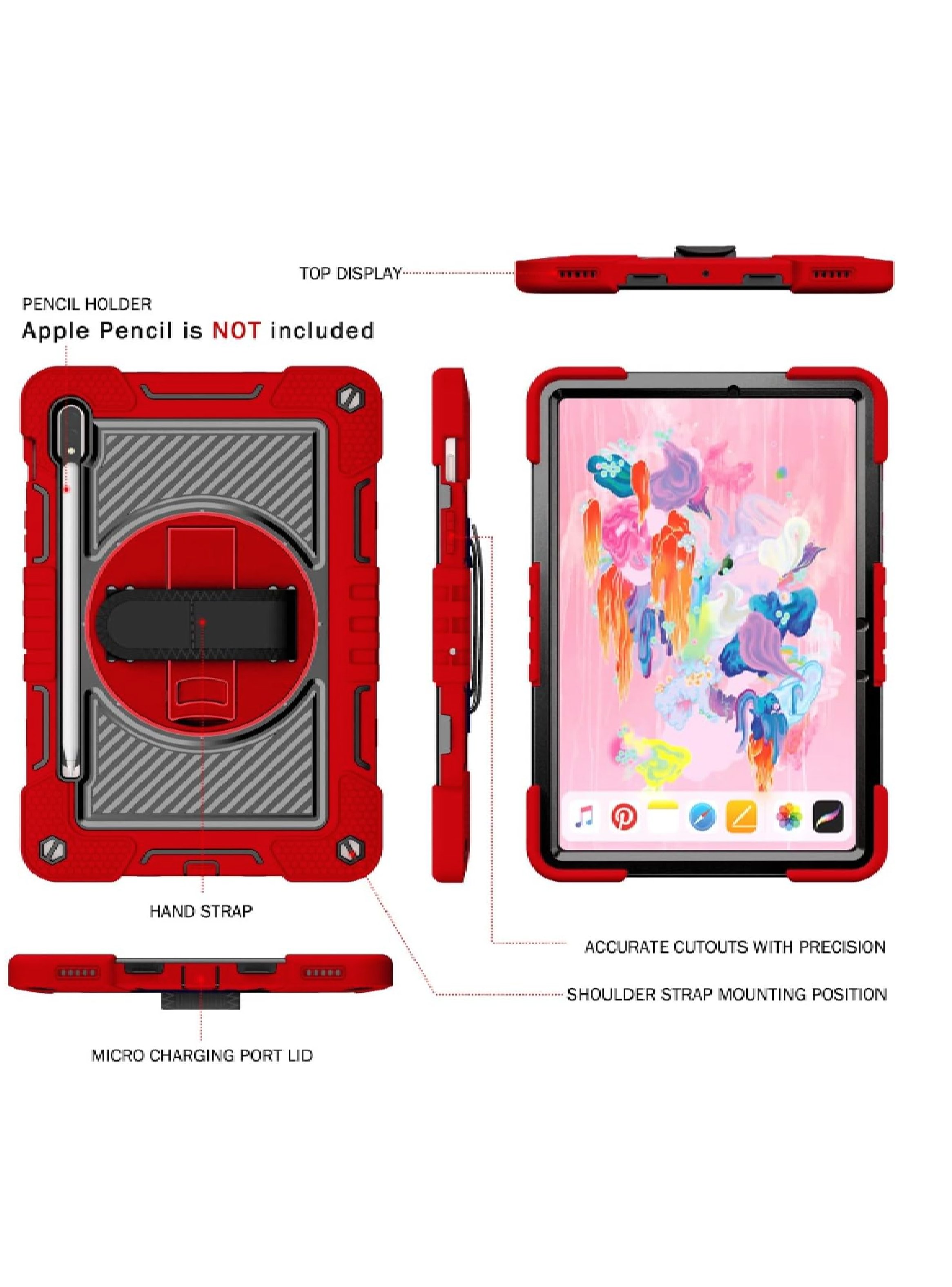 Funda Armadura 360 Lamina Vidrio Para Samsung Tab S9 Fe-5