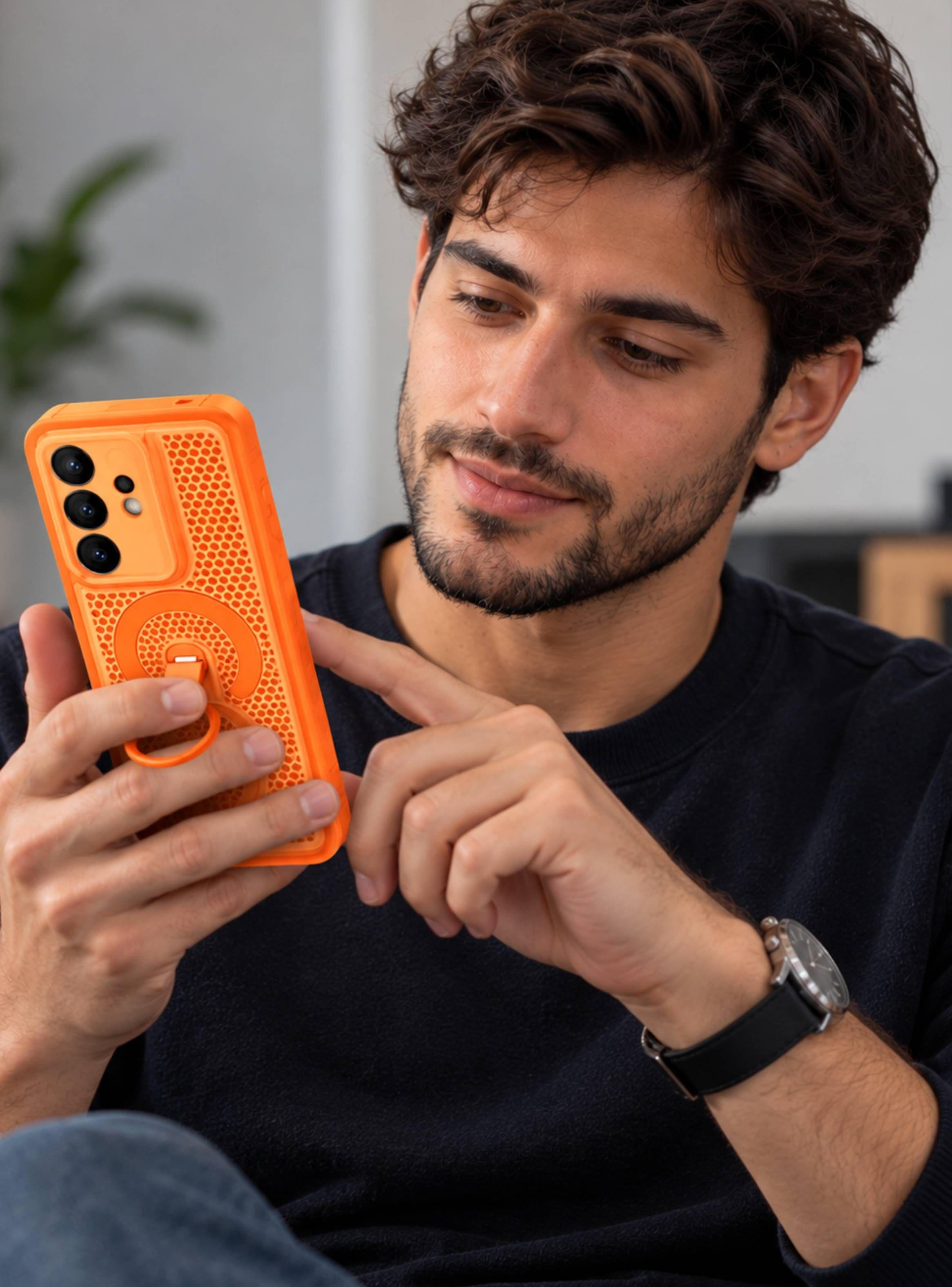 Carcasa Compatible Con Samsung A56 Synde Anillo-2