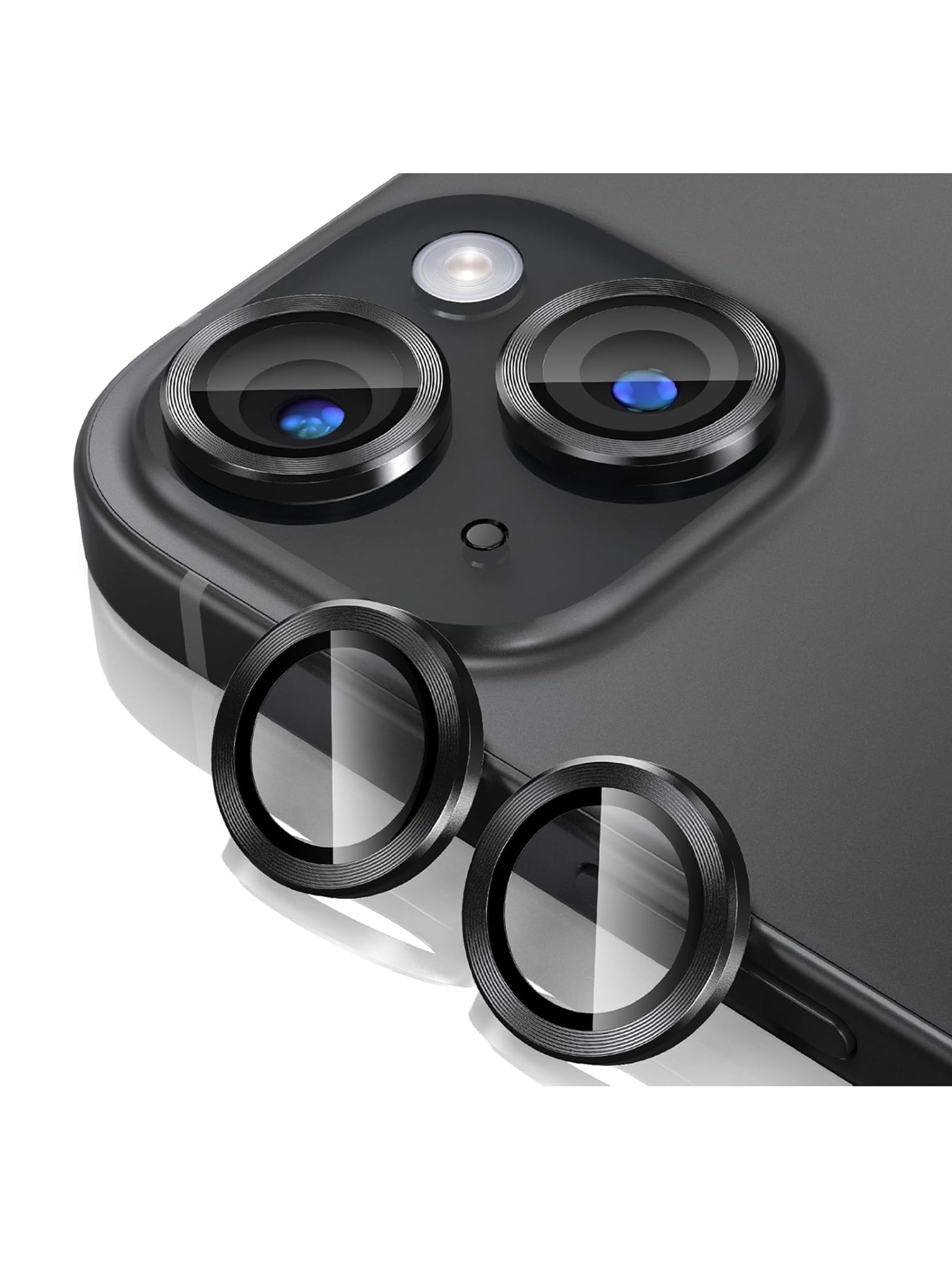 Protector de Lentes de Camara Para iPhone 14 / 14 Plus Metalizada Negro-0