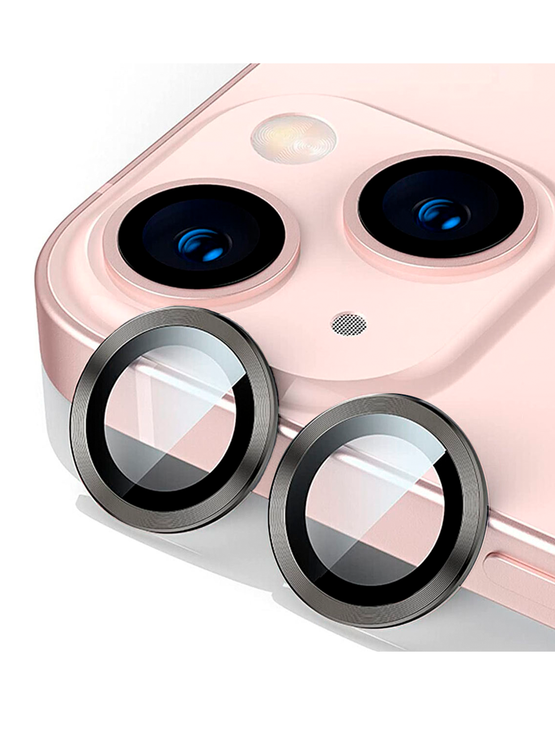Protector de Lentes de Camara Para iPhone 14 / 14 Plus Metalizada Negro-4