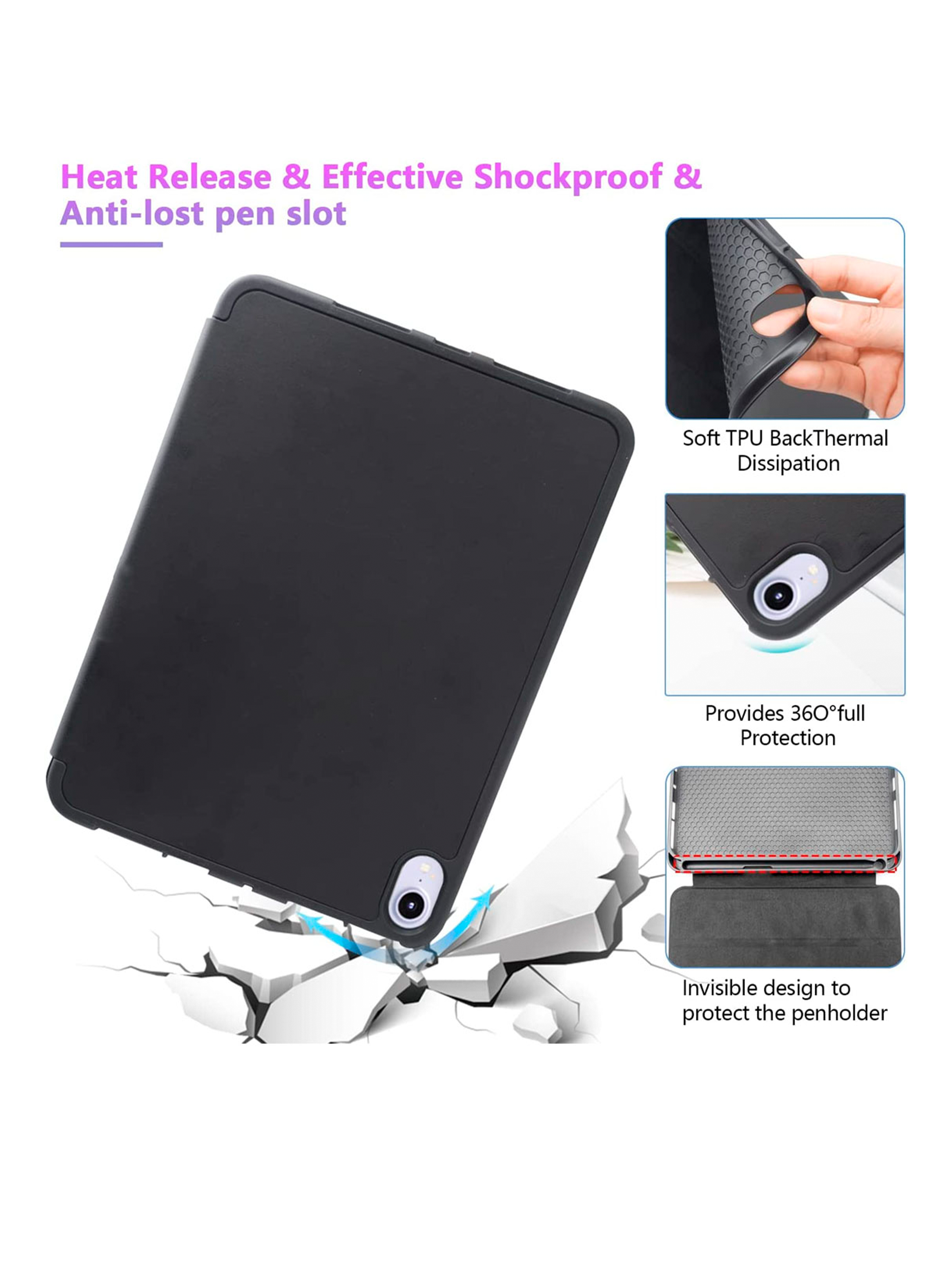 Funda SmartCover Para iPad Mini 6 Con Ranura de Lápiz Lila-2