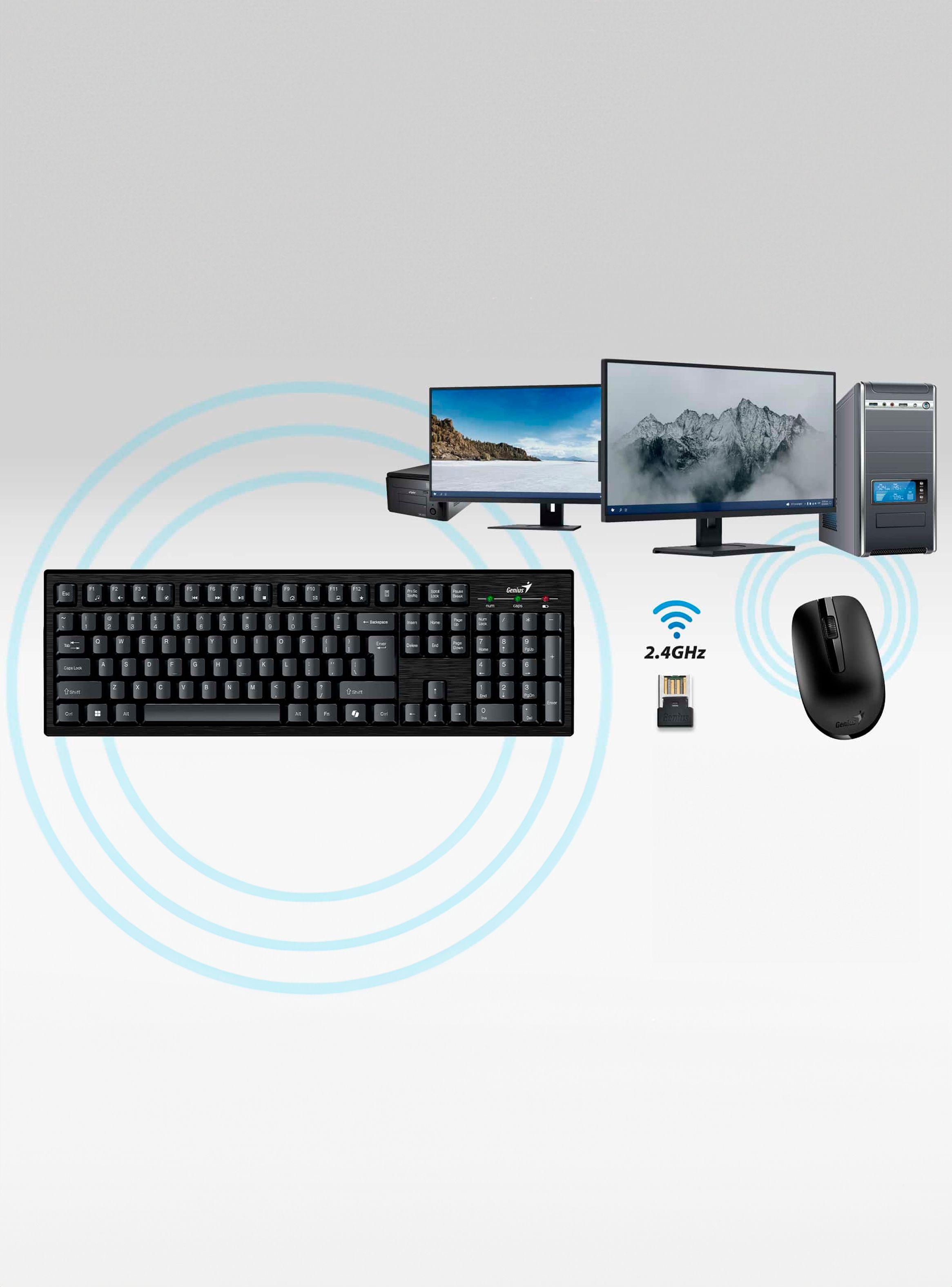 Kit De Teclado Y Mouse Inalambrico Combo Genius KM8101 Negro-2