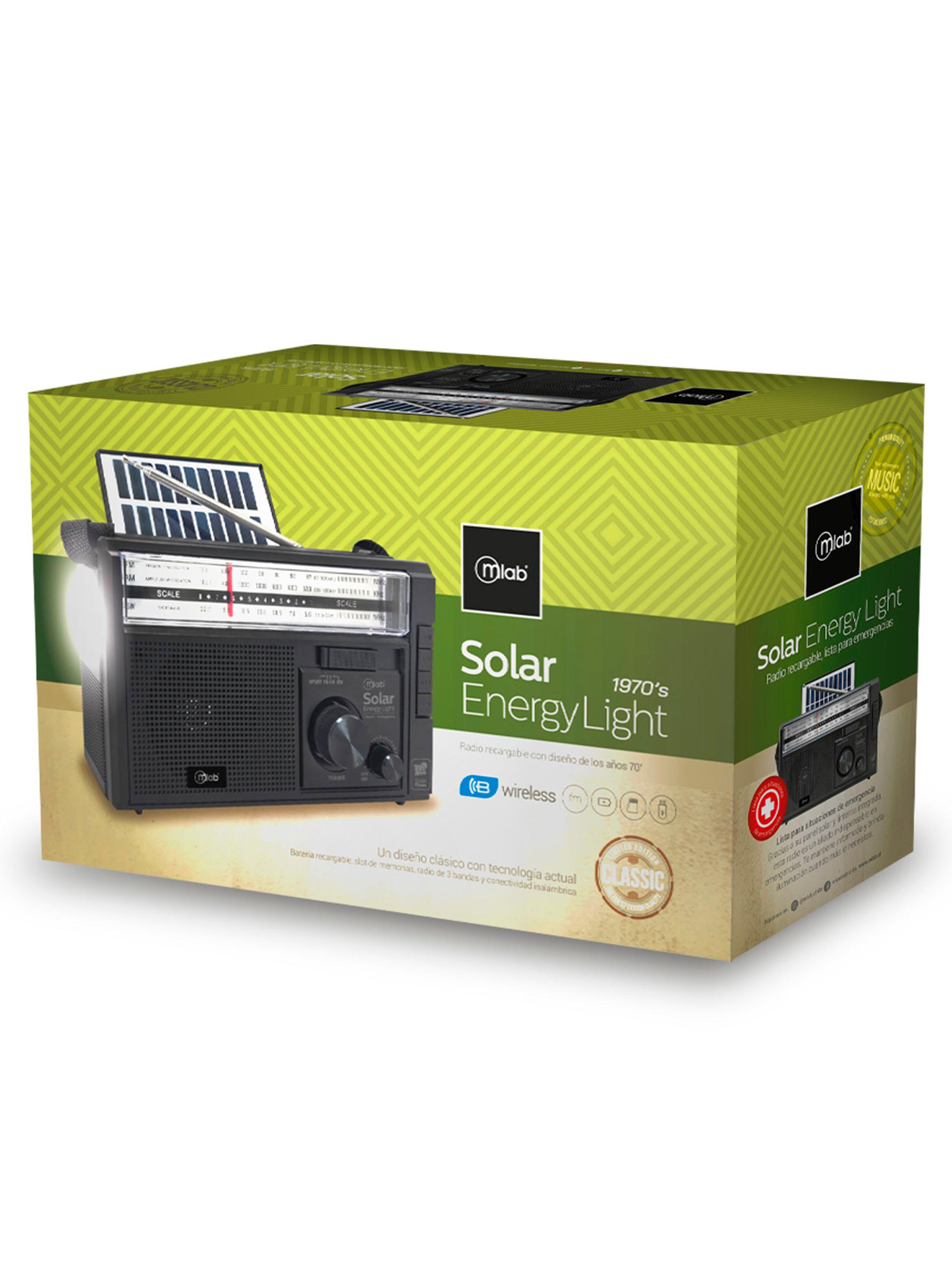 Radio Portatil Bluetooth Y Linterna Carga Solar Energy Light-5