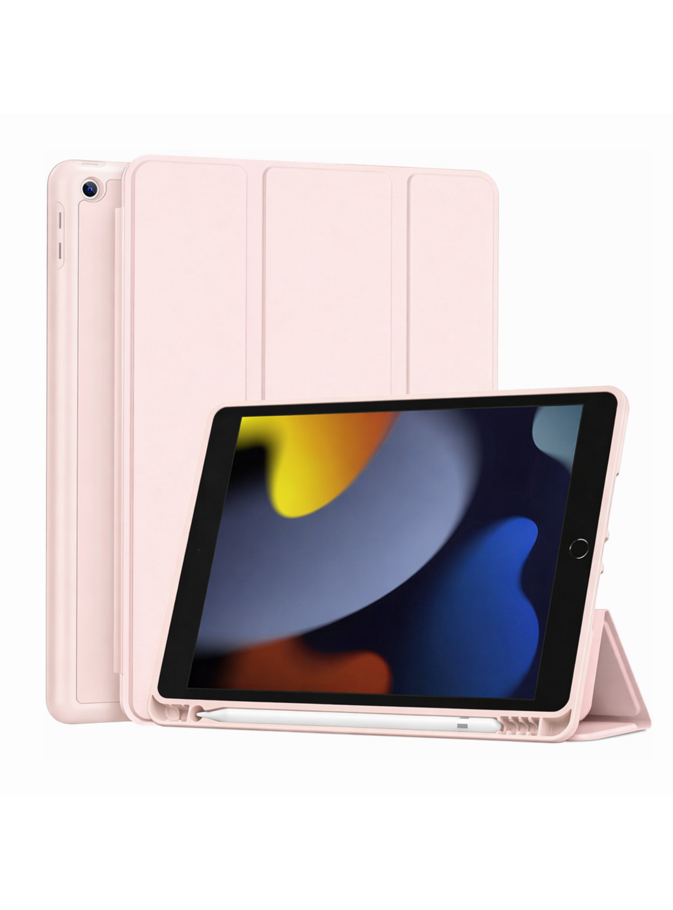 Funda Para iPad 10.2 7a 8a 9a Generación Con Ranura Rosado-0