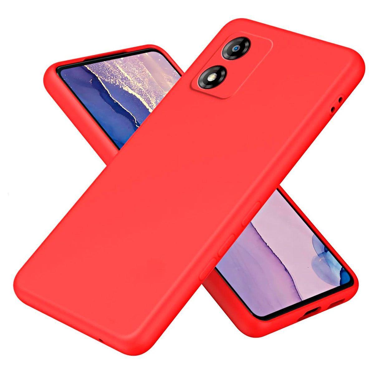 Carcasa Para Motorola Moto E13 Goma Rojo-0
