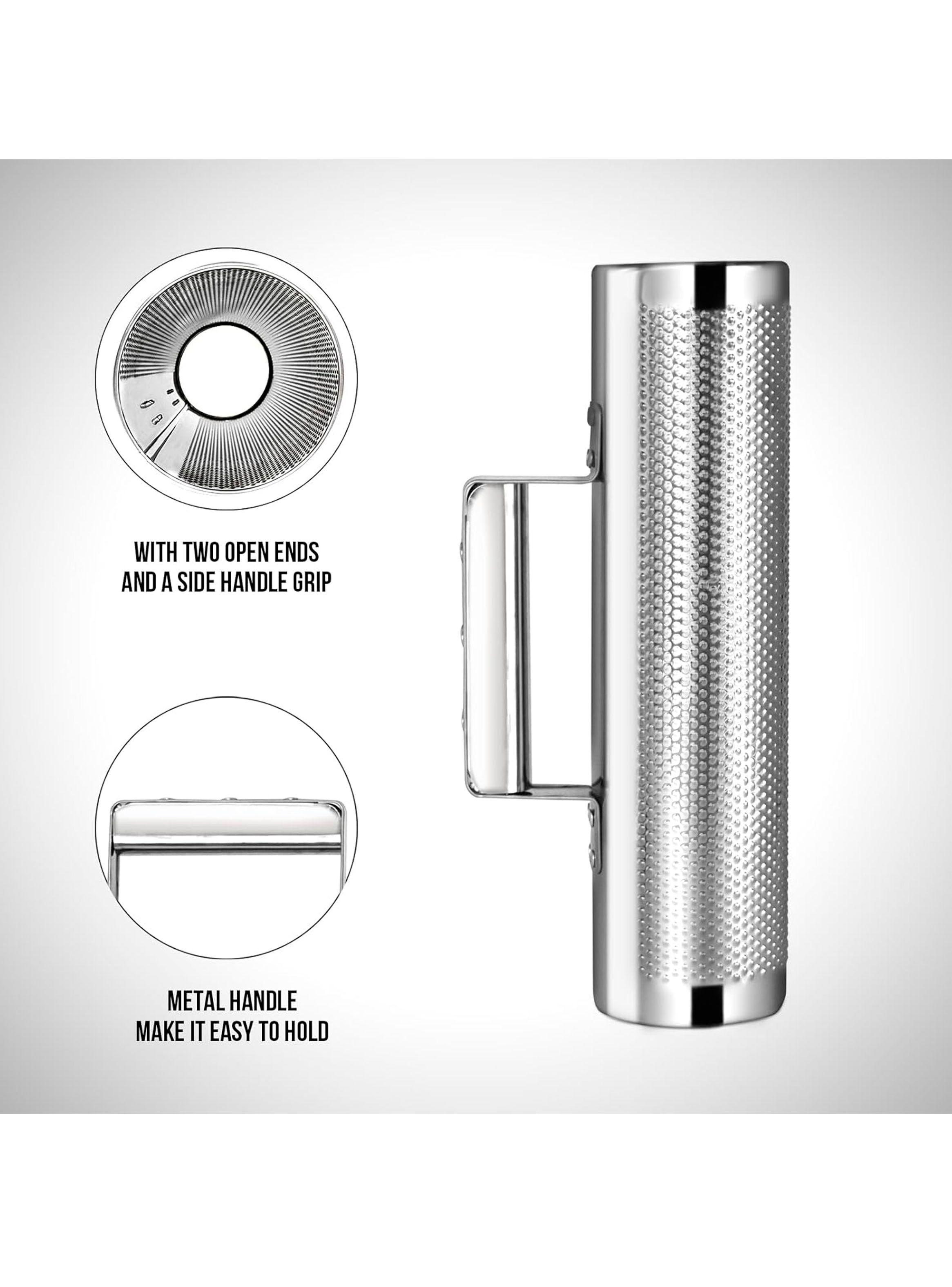 Guiro Metálico Abierto De 10x3 Pulgad Plateado Incluye Peine-3