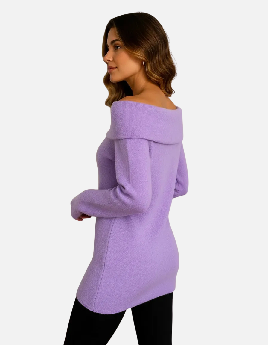 Sweater Mujer Largo Cuello Bote Alto Camila-3