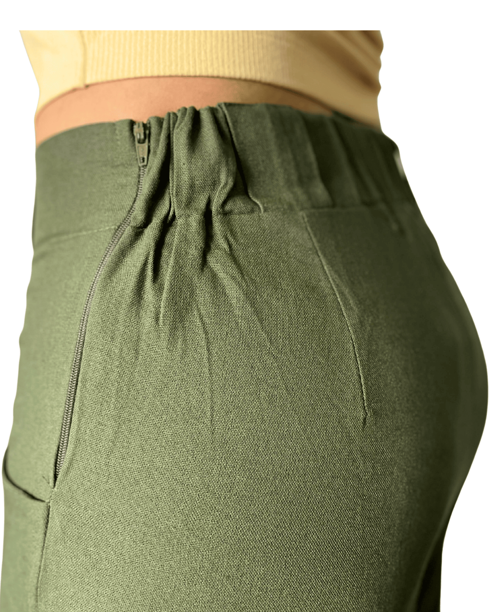 Pantalon Mujer Pretina Elasticada Verde ACOCO-3