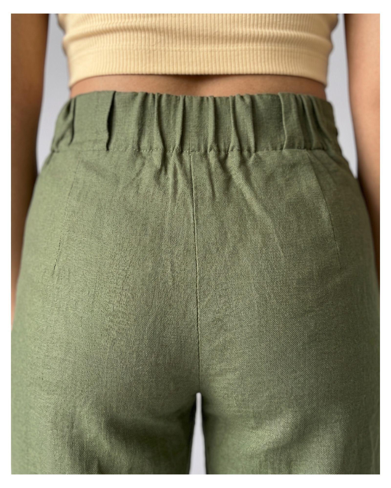 Pantalon Mujer Pretina Elasticada Verde ACOCO-2