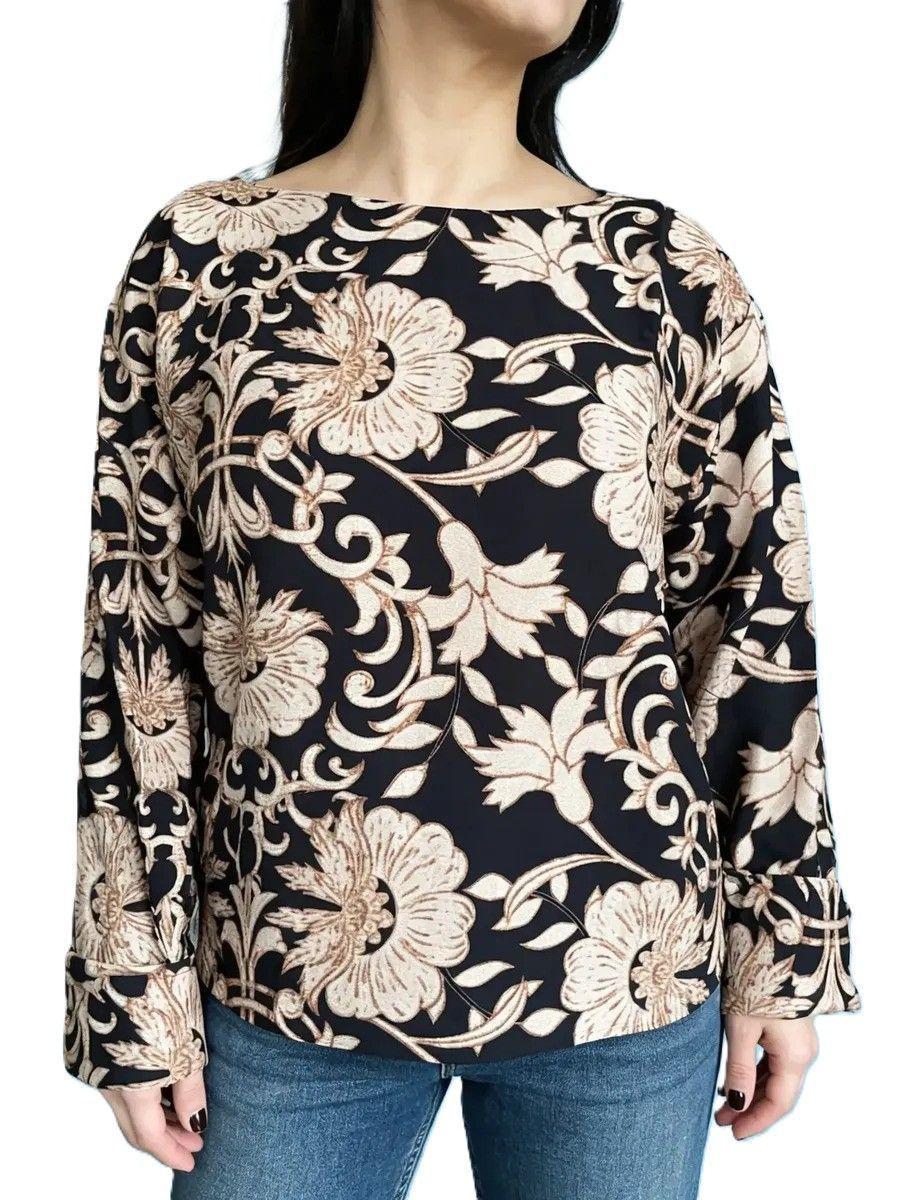 Blusa Ampla Bicolor Manga Larga-2