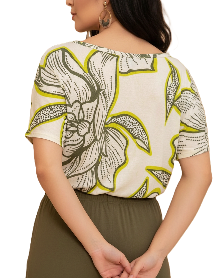 Polera Leaf Mujer Acoco Oversized-1