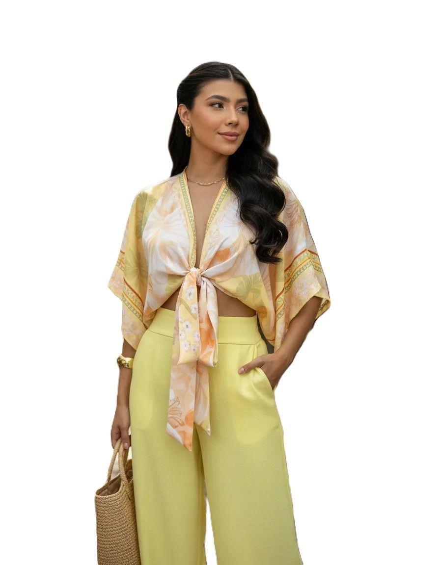 Blusa Liz Summer Glow Acoco Mujer Viscosa Escote V-0