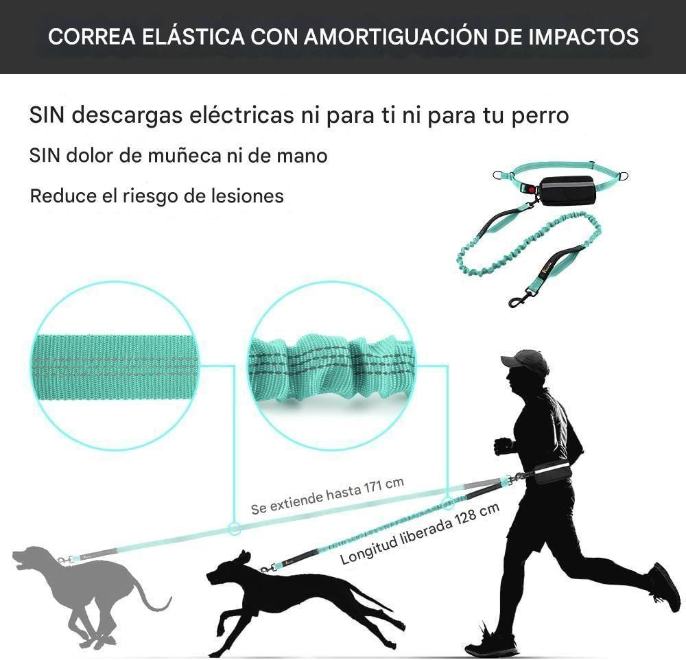 Correa Perro Mascotas Multifuncional Manos Libres Resistente Paseo Larga Reforzada Anti Tirones-5