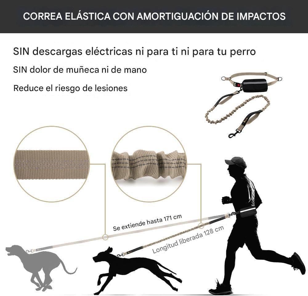 Correa Perro Mascotas Manos Libres Multifuncional Resistente Paseo Larga Reforzada Anti Tirones-4