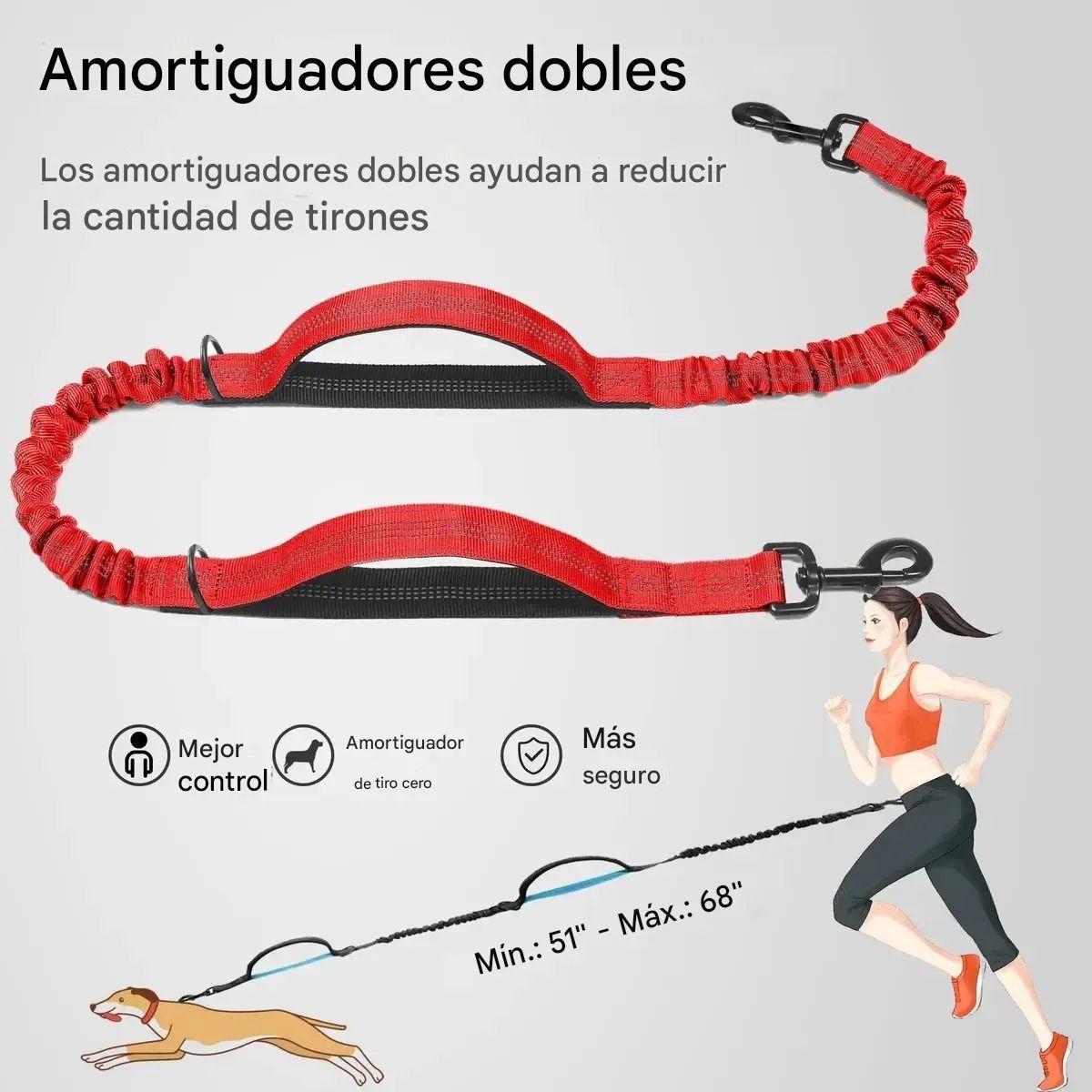 Correa Perro Manos Libres Anti Tirones Larga Reforzada Resistente Paseo Mascotas Multifuncional-4