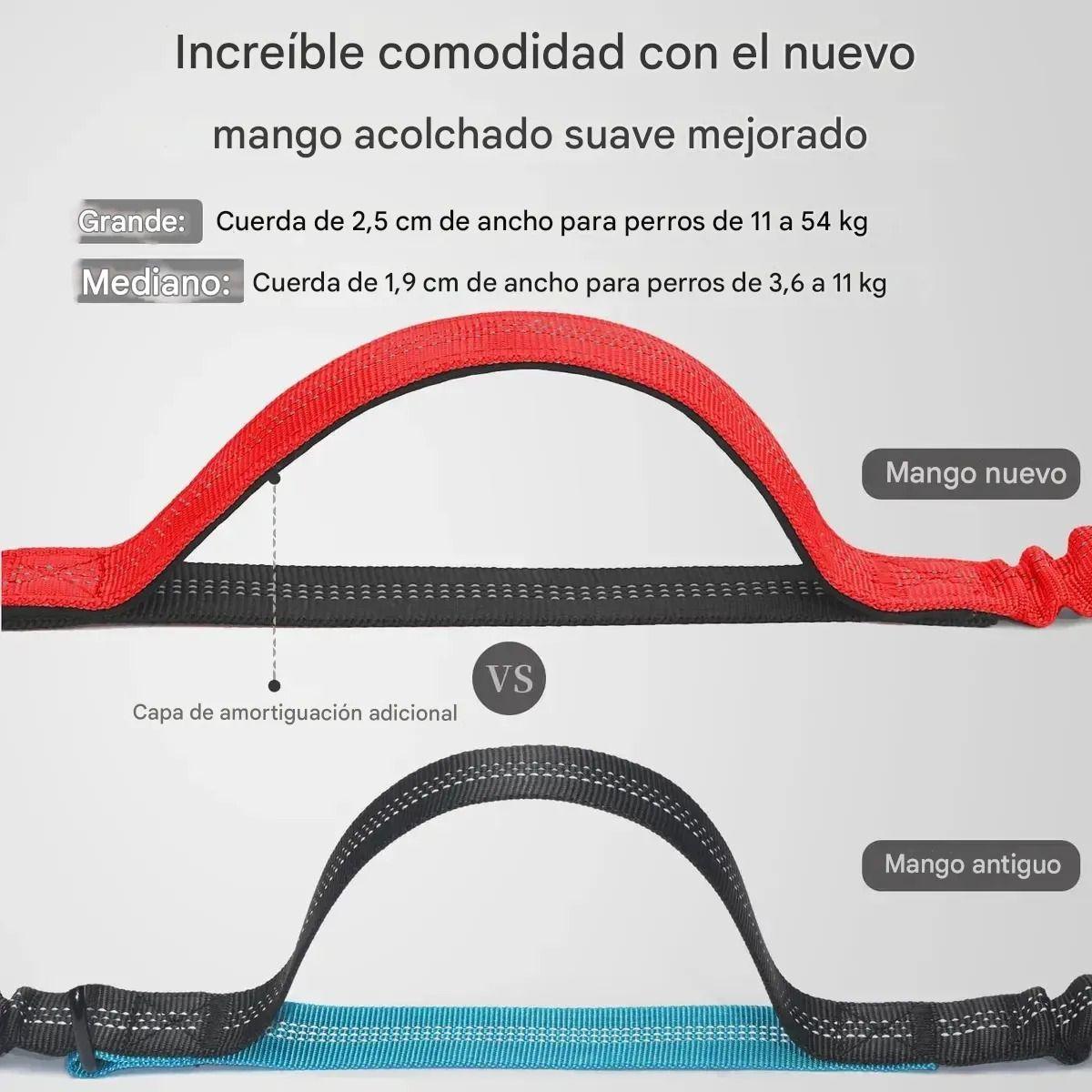 Correa Perro Manos Libres Anti Tirones Larga Reforzada Resistente Paseo Mascotas Multifuncional-5