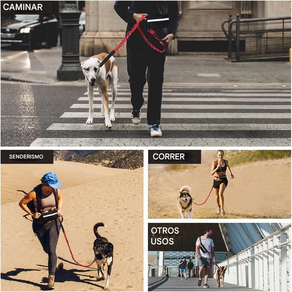 Correa Perro Manos Libres Anti Tirones Larga Reforzada Resistente Paseo Mascotas Multifuncional-9