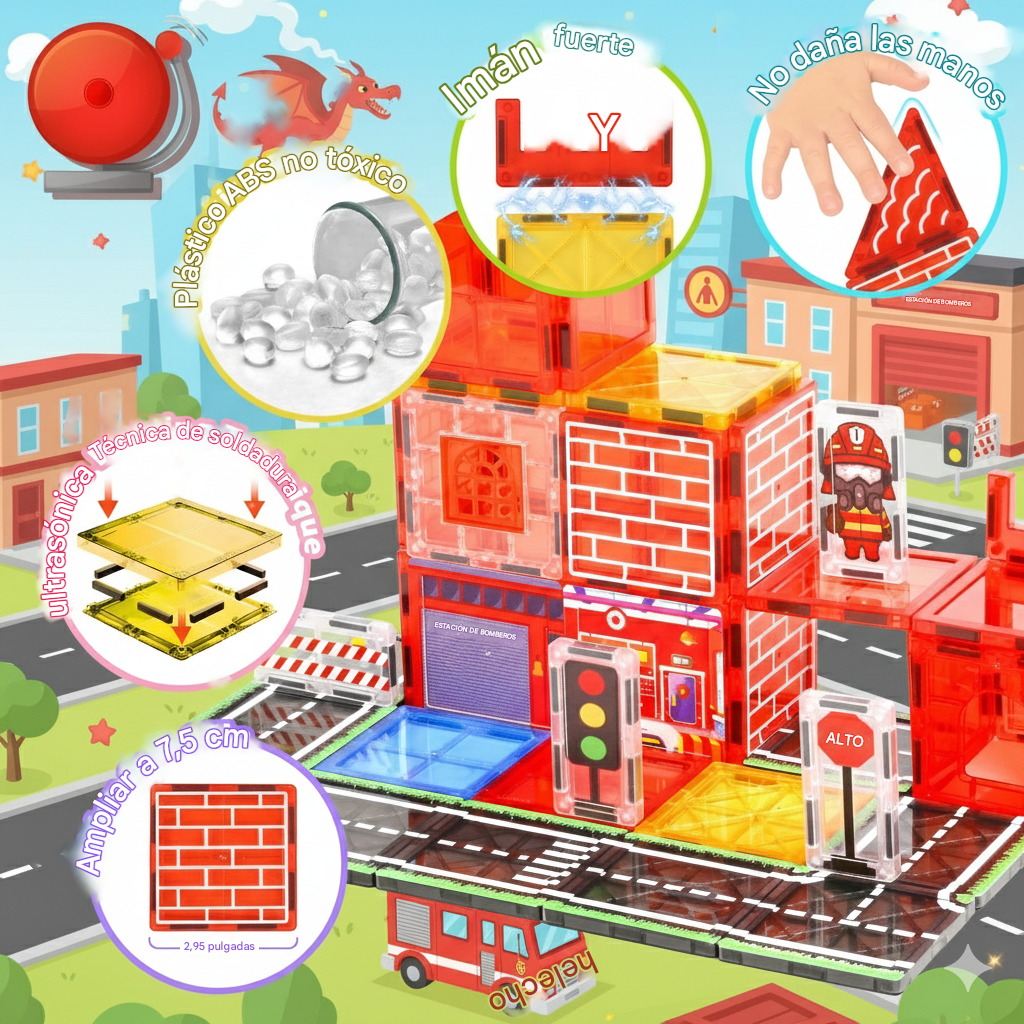 Juguetes Magneticos Bloques Construccion Ninos Imanes-3