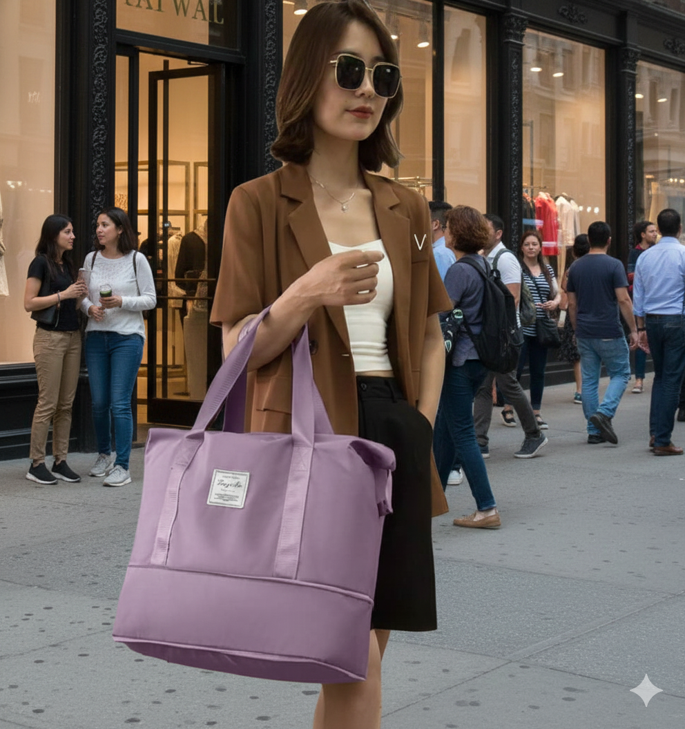 Bolso Mujer Deportivo Cartera Viaje Equipaje Mano Expansible Gym Tote Bag Daily -9