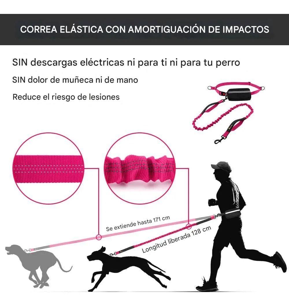 Correa Perro Manos Libres Resistente Paseo Larga Reforzada Mascotas Anti Tirones Multifuncional-3