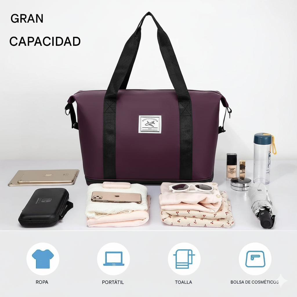 Bolso Mujer Cartera De Viaje Equipaje De Mano Expansible Portatil Impermeable-2