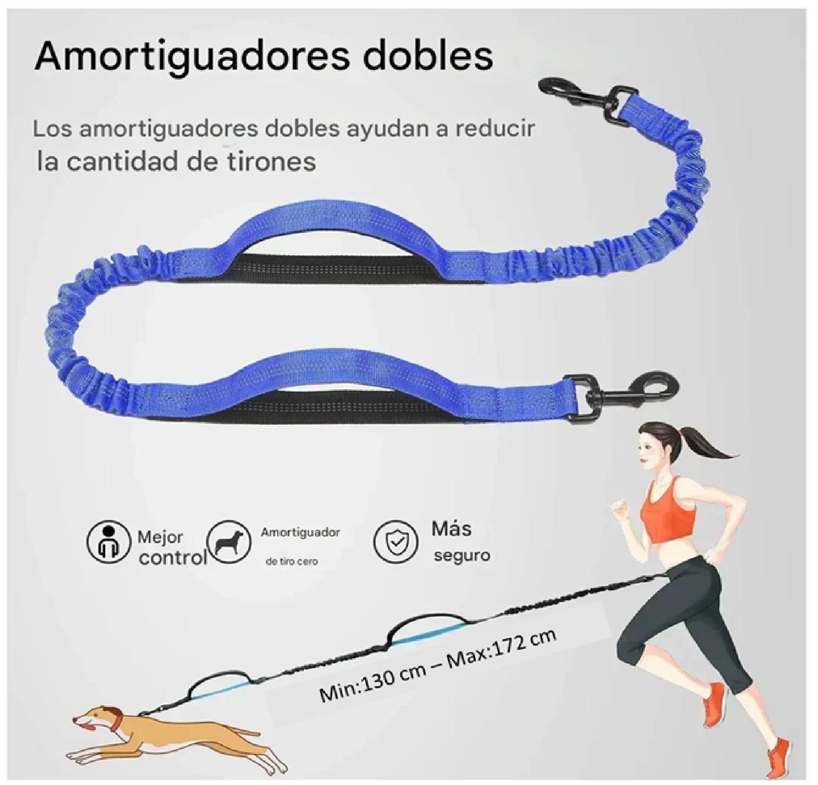 Correa Perro Manos Libres Resistente Paseo Larga Reforzada Mascotas Multifuncional Anti Tirones-2