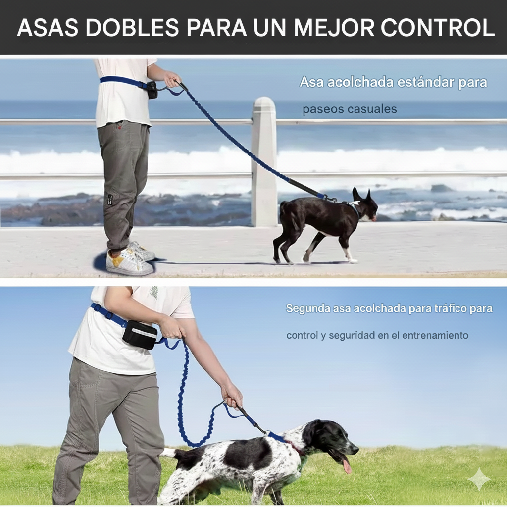 Correa Perro Manos Libres Resistente Paseo Larga Reforzada Mascotas Multifuncional Anti Tirones-7