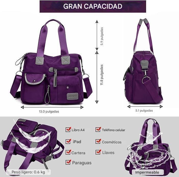 Bolso Mujer Verano Tote Bag Gimnasio Playa Lona -3