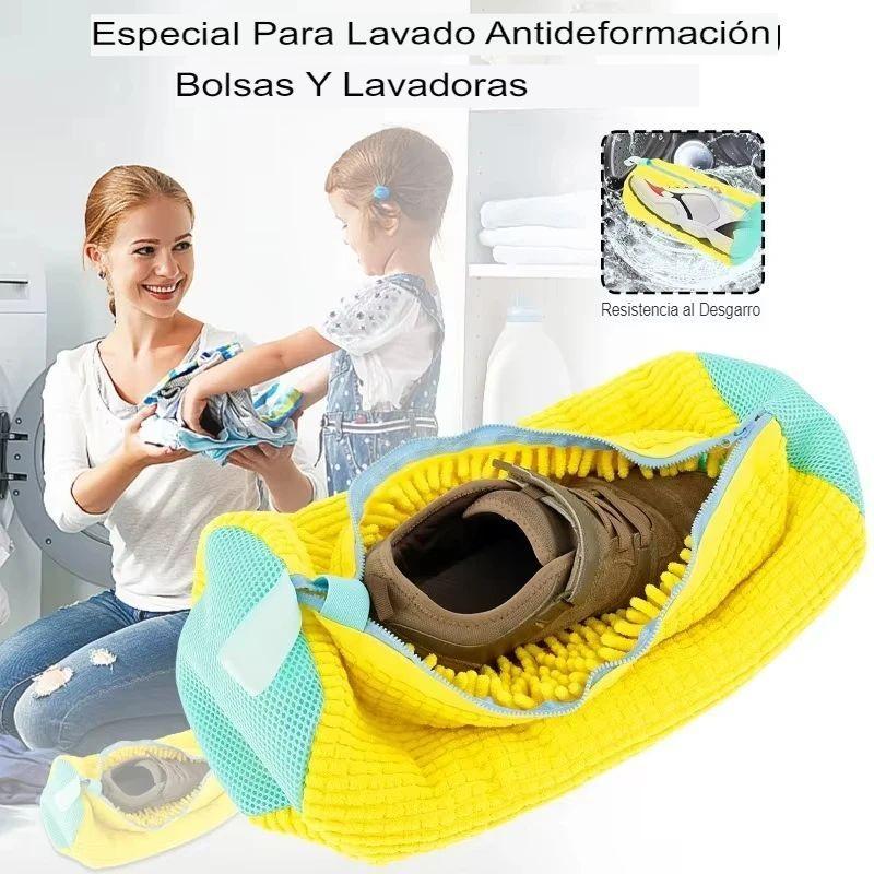 Bolsa Lavar Zapatillas Zapatos Ropa Funda Lavadora Secadora Limpieza Cepillo Dispensador-3