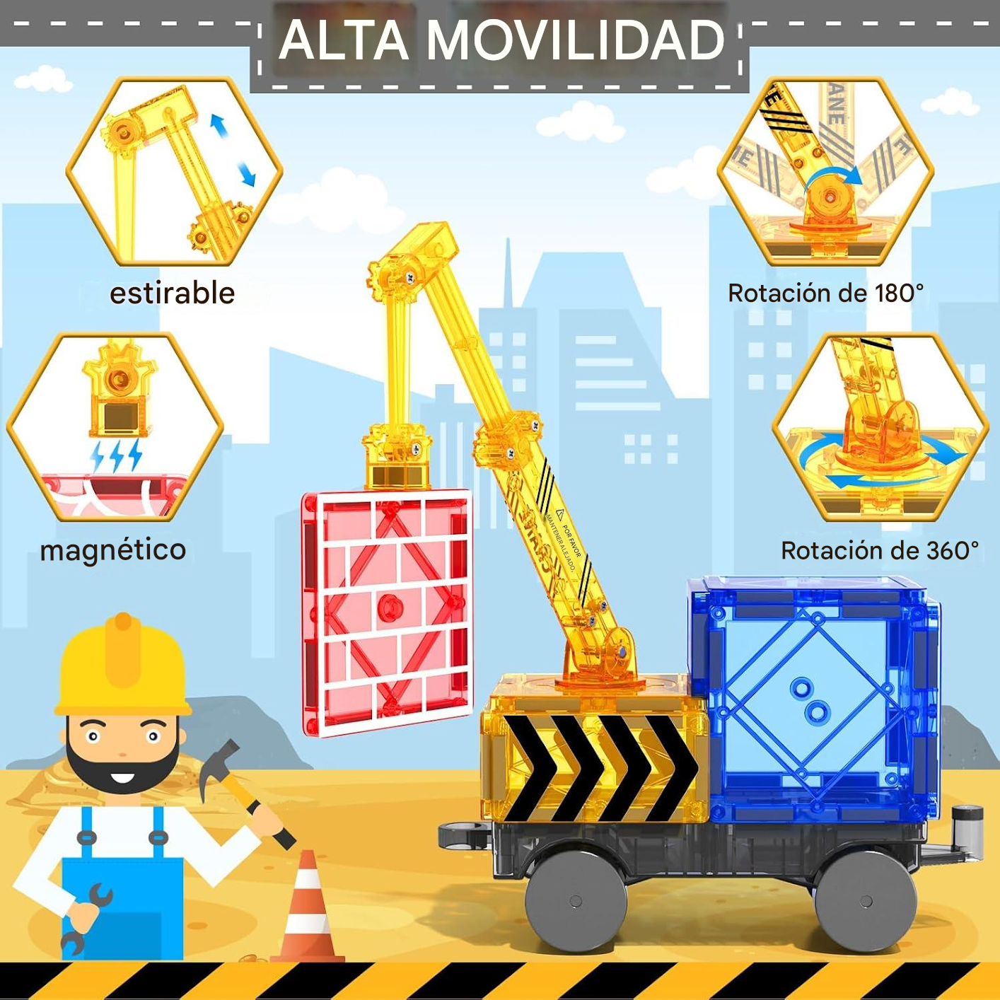 juguete Bloques Magneticos Bebe Niña Niño Didacticos Aprendizaje Figuras Geometricas-3