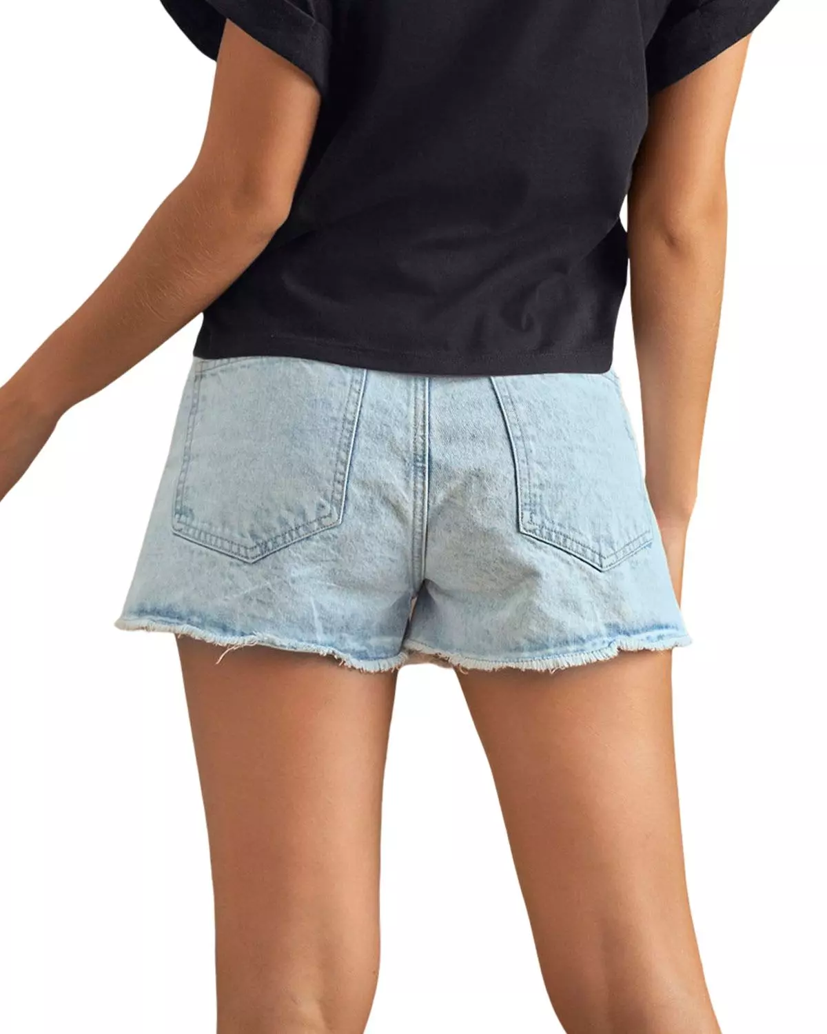 Leonisa Short corto tiro medio con bolsillos funcionales J2644 Azul Claro-1