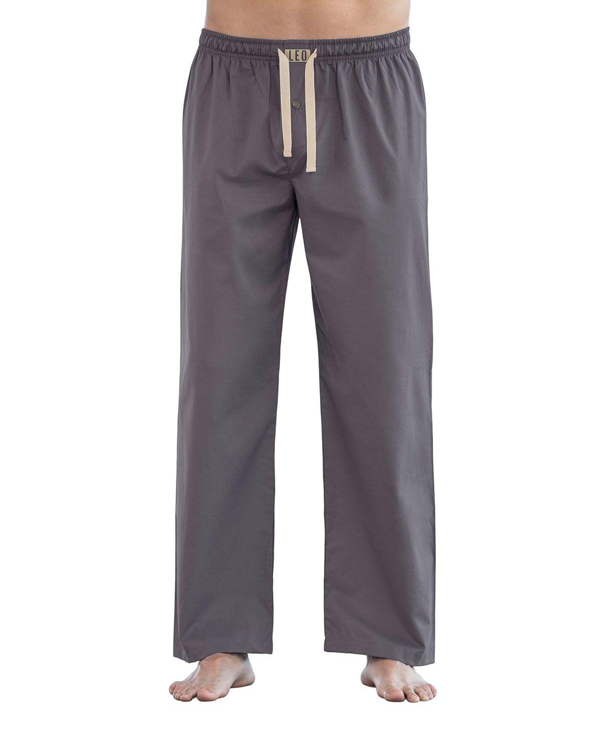 Leo Pantalón largo en algodón cómodo y funcional para hombre 033334 Gris Oscuro-1