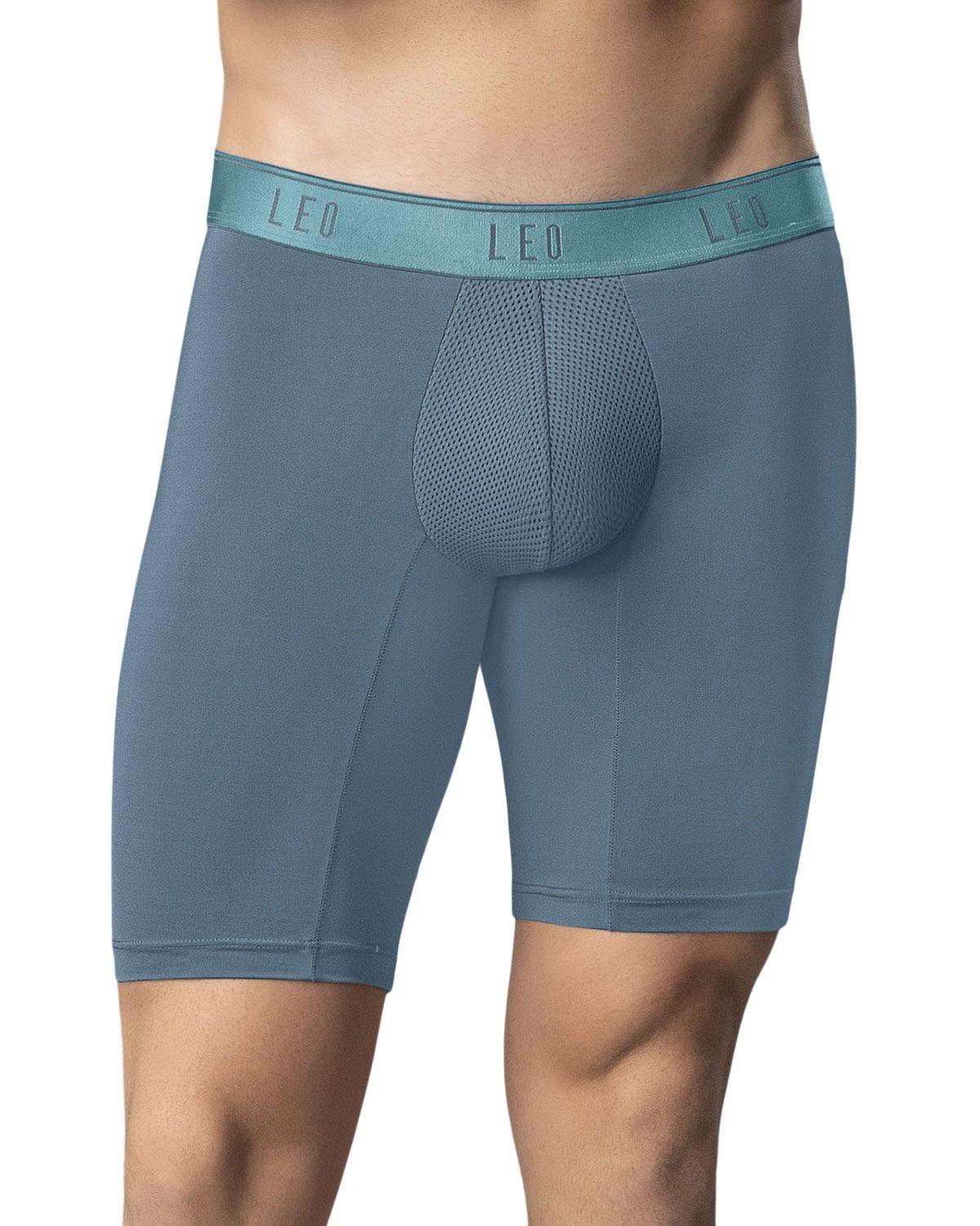 Leo Boxer Masculino Deportivo 033309 Azul Grisaceo-0