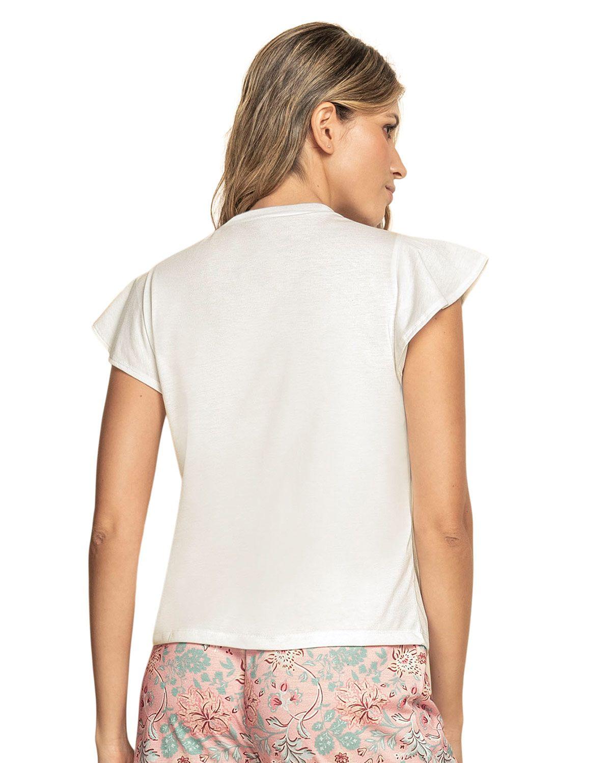 Leonisa Camiseta manga corta cuello redondo con bolero en mangas FP839 Marfil-1