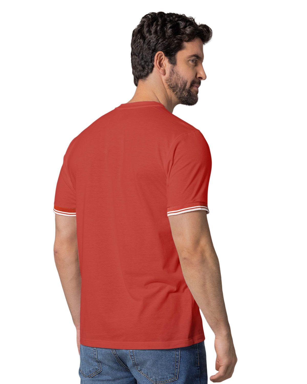 Leo Camiseta cuello redondo manga corta M2898 Rojo Claro-1
