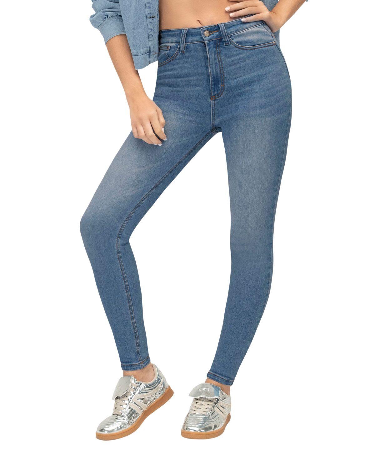 Leonisa Jeans skinny esenciales para mujer DN1 Azul Claro-0