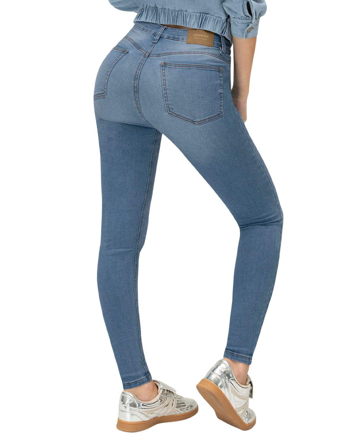 Leonisa Jeans skinny esenciales para mujer DN1 Azul Claro-1