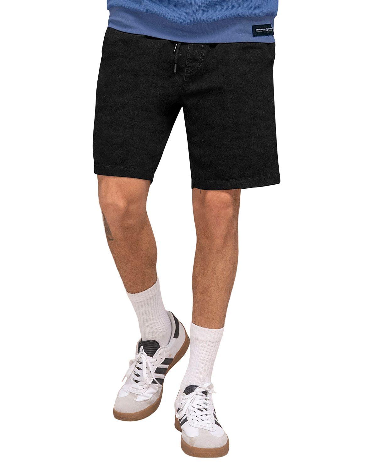 Leo Bermuda con resorte y tira para ajustar en cintura M3046 Negro-0